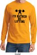 Mens Fitness Shirt I Rather Be Lifting Long Sleeve Tee T-Shirt
