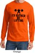 Mens Fitness Shirt I Rather Be Lifting Long Sleeve Tee T-Shirt