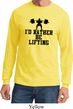 Mens Fitness Shirt I Rather Be Lifting Long Sleeve Tee T-Shirt
