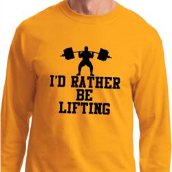 Mens Fitness Shirt I Rather Be Lifting Long Sleeve Tee T-Shirt Mens Fitness Shirt I Rather Be Lifting Long Sleeve Tee T-Shirt