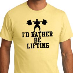 Mens Fitness Shirt I Rather Be Lifting Organic Tee T-Shirt Mens Fitness Shirt I Rather Be Lifting Organic Tee T-Shirt