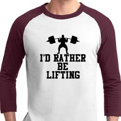Mens Fitness Shirt I Rather Be Lifting Raglan Tee T-Shirt Mens Fitness Shirt I Rather Be Lifting Raglan Tee T-Shirt