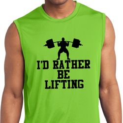 Mens Fitness Shirt I Rather Be Lifting Sleeveless Moisture Wicking Tee Mens Fitness Shirt I Rather Be Lifting Sleeveless Moisture Wicking Tee
