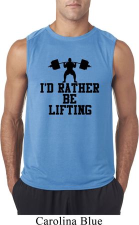 Mens Fitness Shirt I Rather Be Lifting Sleeveless Tee T-Shirt
