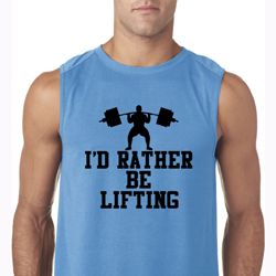 Mens Fitness Shirt I Rather Be Lifting Sleeveless Tee T-Shirt Mens Fitness Shirt I Rather Be Lifting Sleeveless Tee T-Shirt