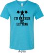 Mens Fitness Shirt I Rather Be Lifting Tri Blend V-neck Tee T-Shirt