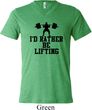 Mens Fitness Shirt I Rather Be Lifting Tri Blend V-neck Tee T-Shirt