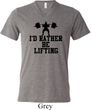 Mens Fitness Shirt I Rather Be Lifting Tri Blend V-neck Tee T-Shirt