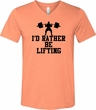 Mens Fitness Shirt I Rather Be Lifting Tri Blend V-neck Tee T-Shirt