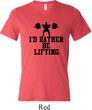 Mens Fitness Shirt I Rather Be Lifting Tri Blend V-neck Tee T-Shirt