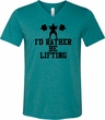 Mens Fitness Shirt I Rather Be Lifting Tri Blend V-neck Tee T-Shirt