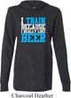 Mens Fitness Shirt I Train For Beer Lightweight Hoodie Tee