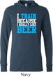 Mens Fitness Shirt I Train For Beer Lightweight Hoodie Tee