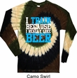 Mens Fitness Shirt I Train For Beer Long Sleeve Tie Dye Tee T-shirt