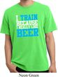 Mens Fitness Shirt I Train For Beer Pigment Dyed Tee T-Shirt