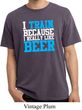 Mens Fitness Shirt I Train For Beer Pigment Dyed Tee T-Shirt