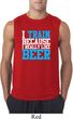 Mens Fitness Shirt I Train For Beer Sleeveless Tee T-Shirt