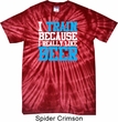 Mens Fitness Shirt I Train For Beer Spider Tie Dye Tee T-shirt