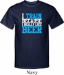 Mens Fitness Shirt I Train For Beer Tall Tee T-Shirt