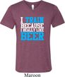 Mens Fitness Shirt I Train For Beer Tri Blend V-neck Tee