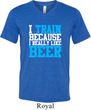 Mens Fitness Shirt I Train For Beer Tri Blend V-neck Tee