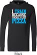 Mens Fitness Shirt I Train For Pizza Lightweight Hoodie Tee