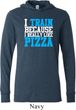 Mens Fitness Shirt I Train For Pizza Lightweight Hoodie Tee