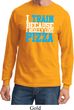 Mens Fitness Shirt I Train For Pizza Long Sleeve Tee