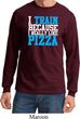 Mens Fitness Shirt I Train For Pizza Long Sleeve Tee