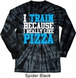 Mens Fitness Shirt I Train For Pizza Long Sleeve Tie Dye Tee T-shirt