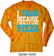 Mens Fitness Shirt I Train For Pizza Long Sleeve Tie Dye Tee T-shirt