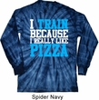 Mens Fitness Shirt I Train For Pizza Long Sleeve Tie Dye Tee T-shirt