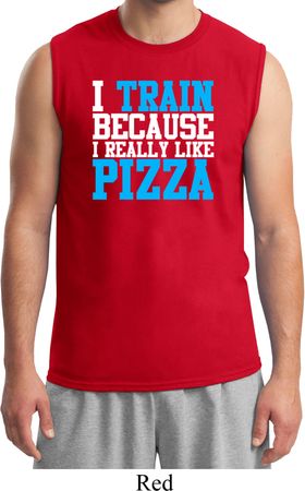 Mens Fitness Shirt I Train For Pizza Muscle Tee T-Shirt