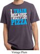 Mens Fitness Shirt I Train For Pizza Pigment Dyed Tee T-Shirt
