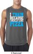 Mens Fitness Shirt I Train For Pizza Sleeveless Tee T-Shirt