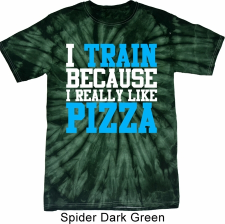 Mens Fitness Shirt I Train For Pizza Spider Tie Dye Tee T-shirt