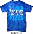 Mens Fitness Shirt I Train For Pizza Spider Tie Dye Tee T-shirt
