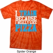 Mens Fitness Shirt I Train For Pizza Spider Tie Dye Tee T-shirt