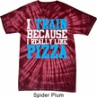 Mens Fitness Shirt I Train For Pizza Spider Tie Dye Tee T-shirt
