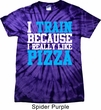 Mens Fitness Shirt I Train For Pizza Spider Tie Dye Tee T-shirt