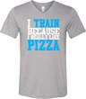 Mens Fitness Shirt I Train For Pizza Tri Blend V-neck Tee