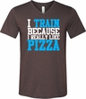Mens Fitness Shirt I Train For Pizza Tri Blend V-neck Tee