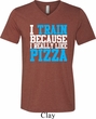 Mens Fitness Shirt I Train For Pizza Tri Blend V-neck Tee