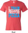 Mens Fitness Shirt I Train For Pizza Tri Blend V-neck Tee