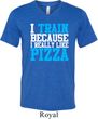 Mens Fitness Shirt I Train For Pizza Tri Blend V-neck Tee