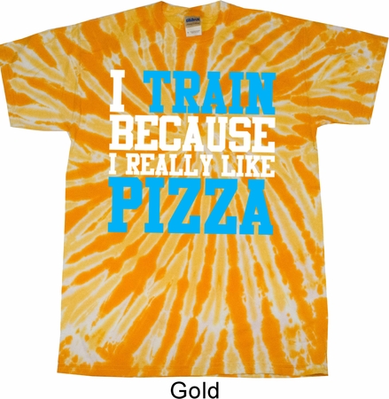 Mens Fitness Shirt I Train For Pizza Twist Tie Dye Tee T-shirt