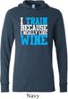 Mens Fitness Shirt I Train For Wine Lightweight Hoodie Tee