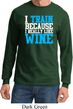 Mens Fitness Shirt I Train For Wine Long Sleeve Tee T-Shirt