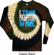 Mens Fitness Shirt I Train For Wine Long Sleeve Tie Dye Tee T-shirt