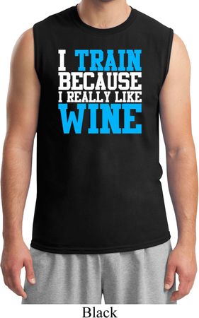 Mens Fitness Shirt I Train For Wine Muscle Tee T-Shirt